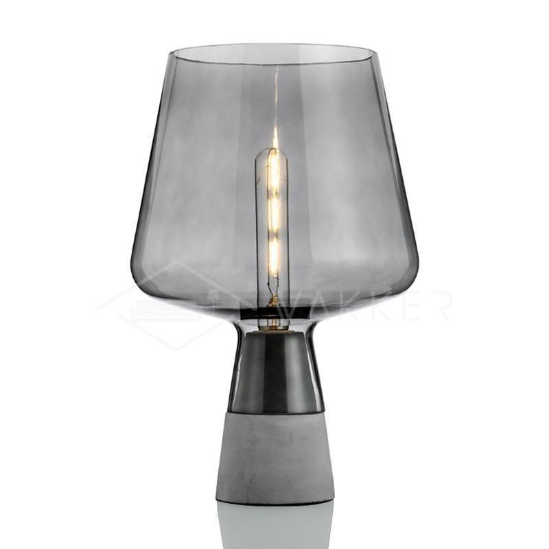 Modern Leimu Table Lamp LED Concrete Base Glass Shade Lighting