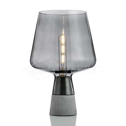 Modern Leimu Table Lamp LED Concrete Base Glass Shade Lighting