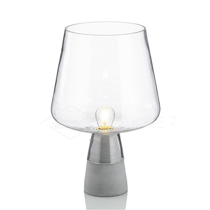 Modern Leimu Table Lamp LED Concrete Base Glass Shade Lighting