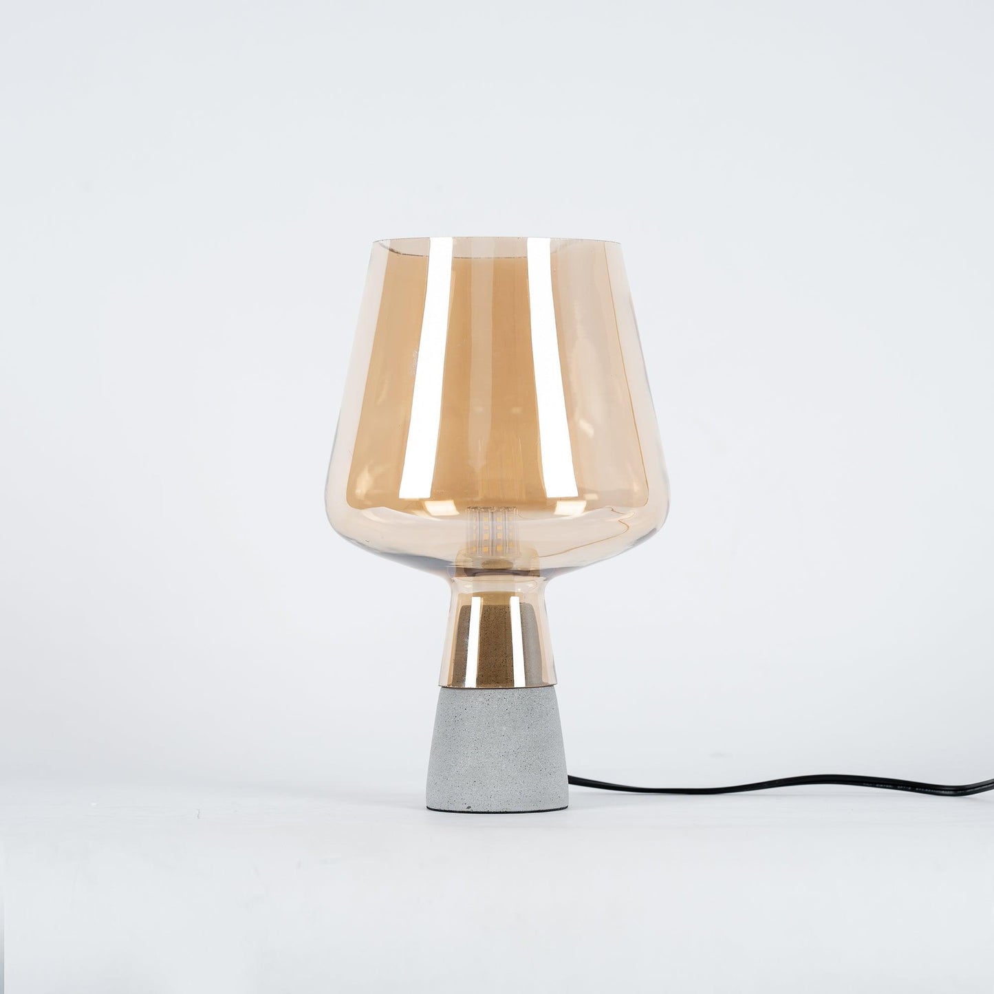 Modern Leimu Table Lamp LED Concrete Base Glass Shade Lighting
