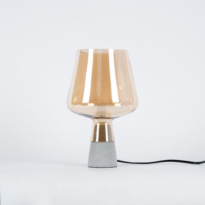 Modern Leimu Table Lamp LED Concrete Base Glass Shade Lighting