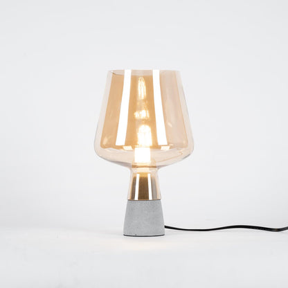 Modern Leimu Table Lamp LED Concrete Base Glass Shade Lighting