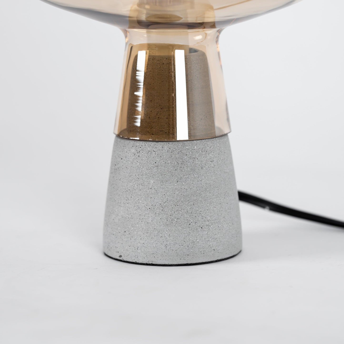 Modern Leimu Table Lamp LED Concrete Base Glass Shade Lighting