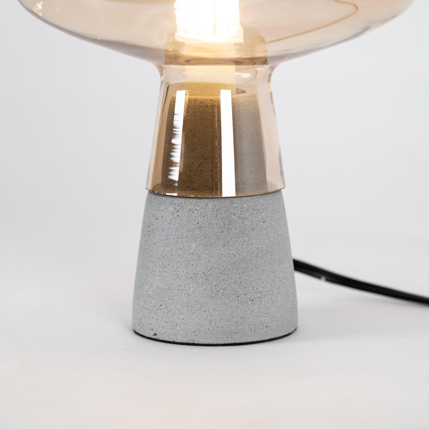 Modern Leimu Table Lamp LED Concrete Base Glass Shade Lighting