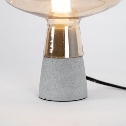 Modern Leimu Table Lamp LED Concrete Base Glass Shade Lighting