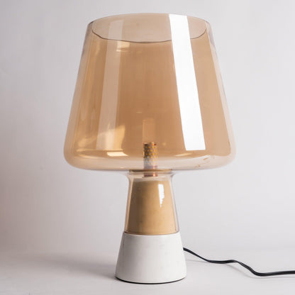 Modern Leimu Table Lamp LED Concrete Base Glass Shade Lighting