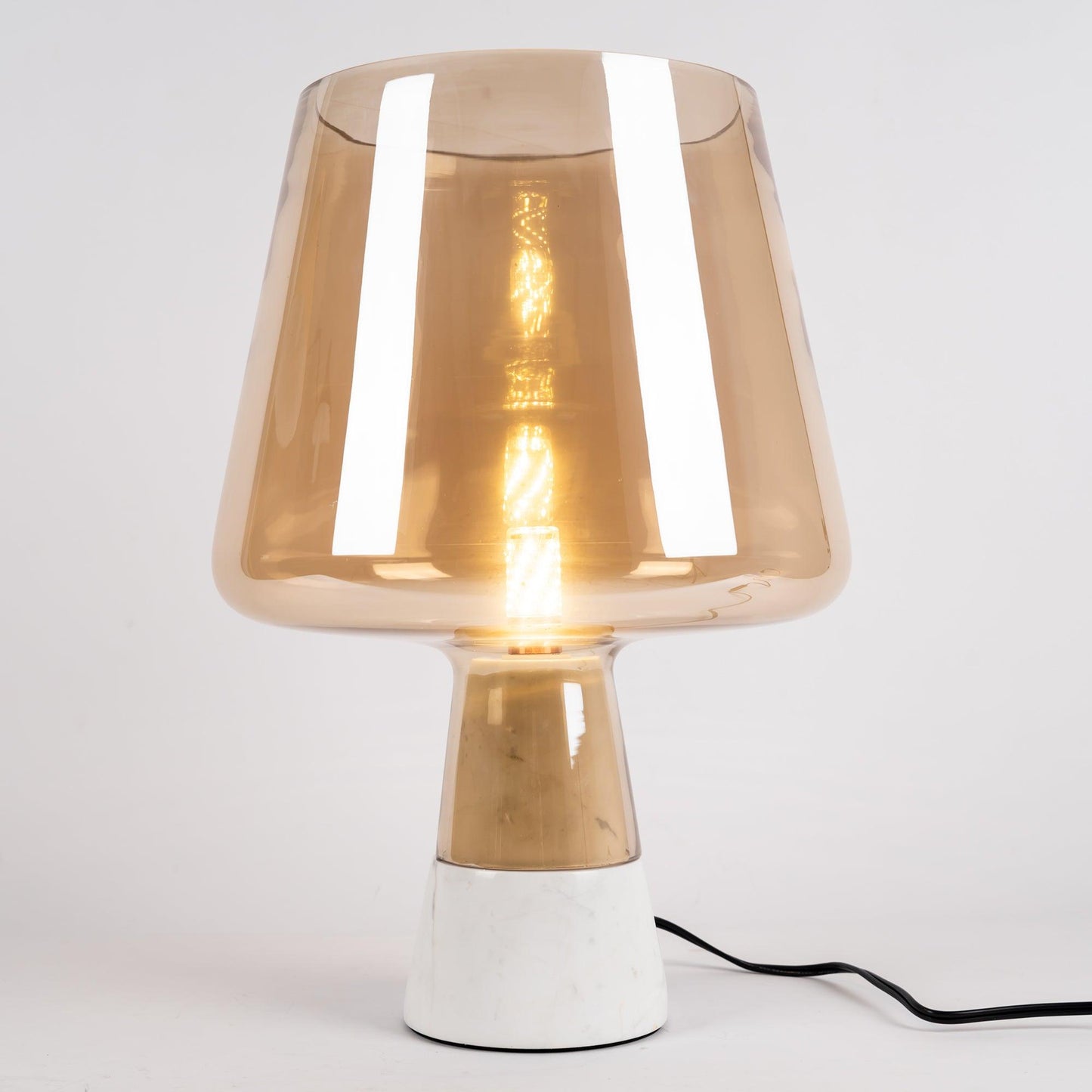 Modern Leimu Table Lamp LED Concrete Base Glass Shade Lighting