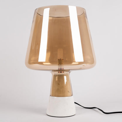Modern Leimu Table Lamp LED Concrete Base Glass Shade Lighting