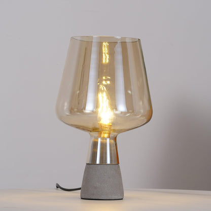 Modern Leimu Table Lamp LED Concrete Base Glass Shade Lighting