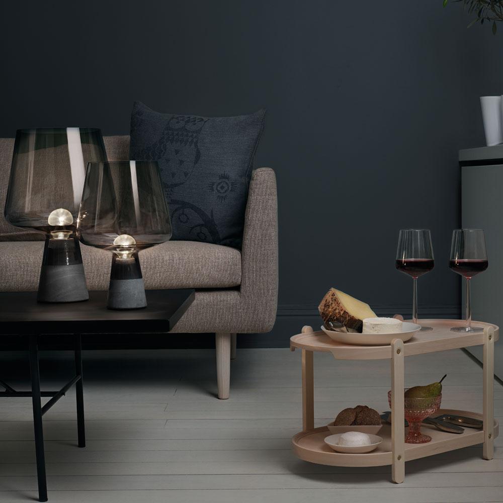 Modern Leimu Table Lamp LED Concrete Base Glass Shade Lighting