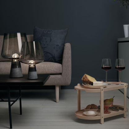 Modern Leimu Table Lamp LED Concrete Base Glass Shade Lighting