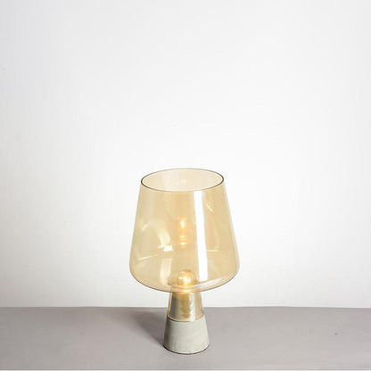 Modern Leimu Table Lamp LED Concrete Base Glass Shade Lighting