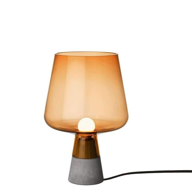 Modern Leimu Table Lamp LED Concrete Base Glass Shade Lighting