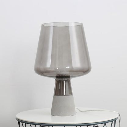 Modern Leimu Table Lamp LED Concrete Base Glass Shade Lighting