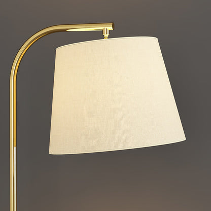 Gold Floor Lamp Table with Storage Shelf