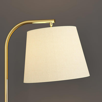 Gold Floor Lamp Table with Storage Shelf