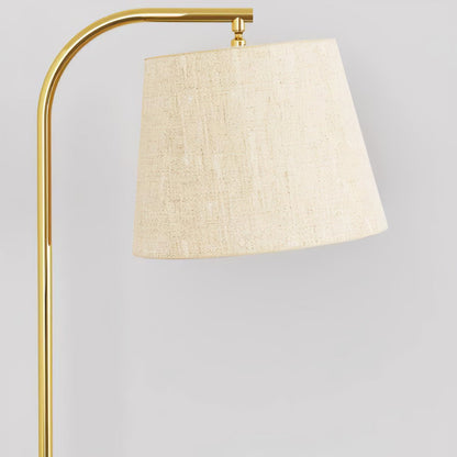 Gold Floor Lamp Table with Storage Shelf