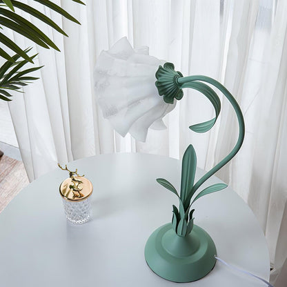 Lily of the Valley Design with Gold Accents & Warm Ambient Glow Lamp