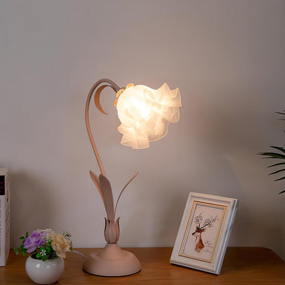 Lily of the Valley Design with Gold Accents & Warm Ambient Glow Lamp
