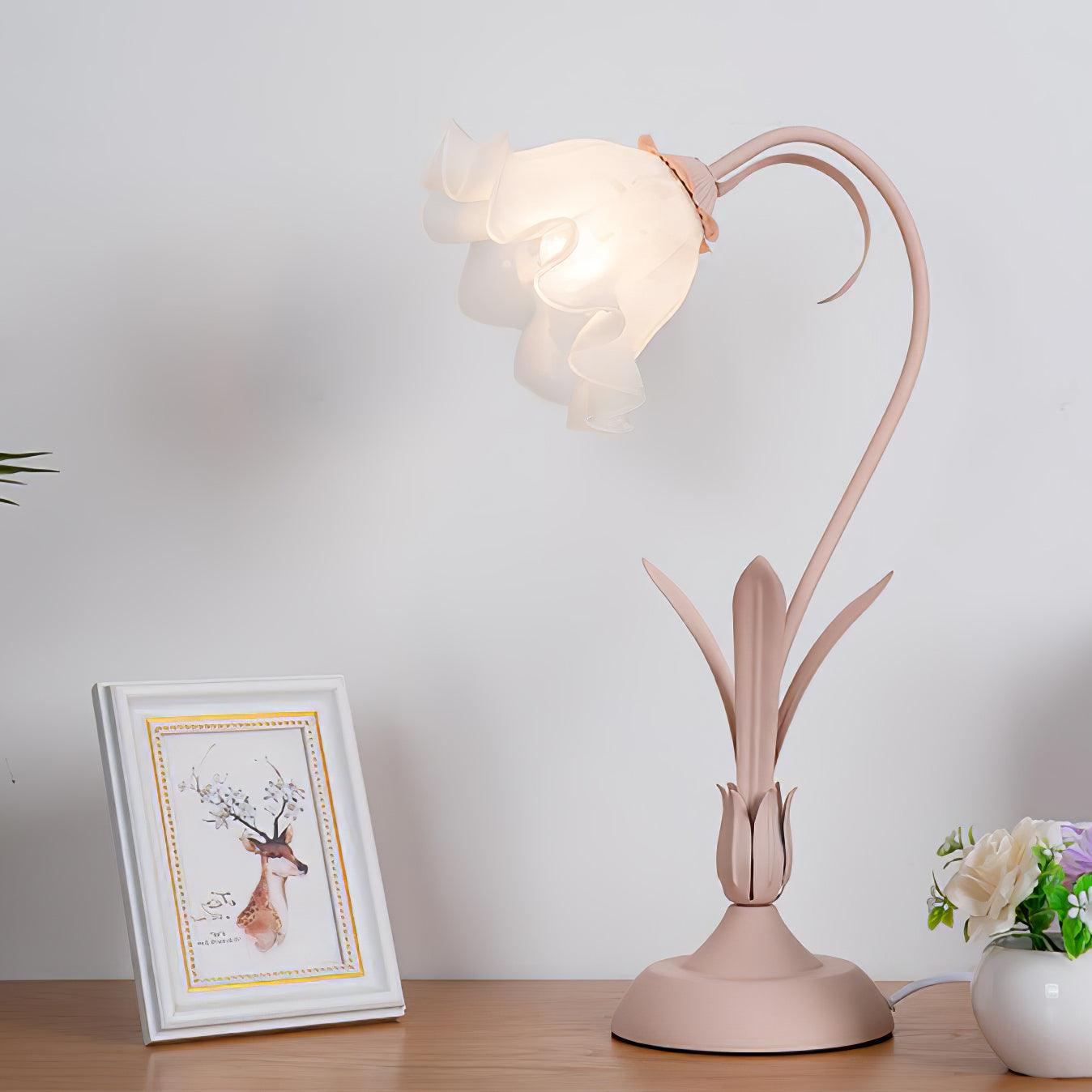 Lily of the Valley Design with Gold Accents & Warm Ambient Glow Lamp