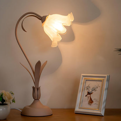 Lily of the Valley Design with Gold Accents & Warm Ambient Glow Lamp