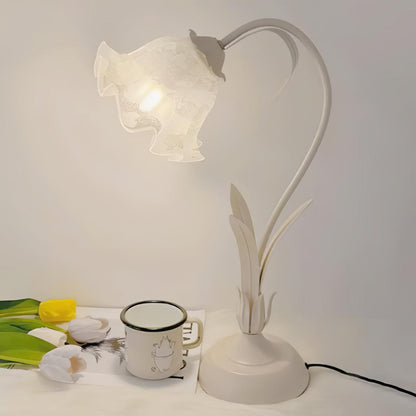 Lily of the Valley Design with Gold Accents & Warm Ambient Glow Lamp
