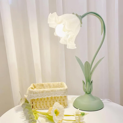 Lily of the Valley Design with Gold Accents & Warm Ambient Glow Lamp