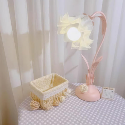 Lily of the Valley Design with Gold Accents & Warm Ambient Glow Lamp