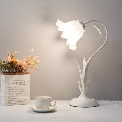 Lily of the Valley Design with Gold Accents & Warm Ambient Glow Lamp