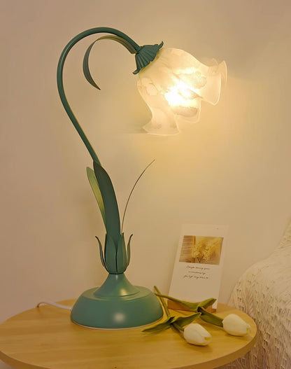 Lily of the Valley Design with Gold Accents & Warm Ambient Glow Lamp