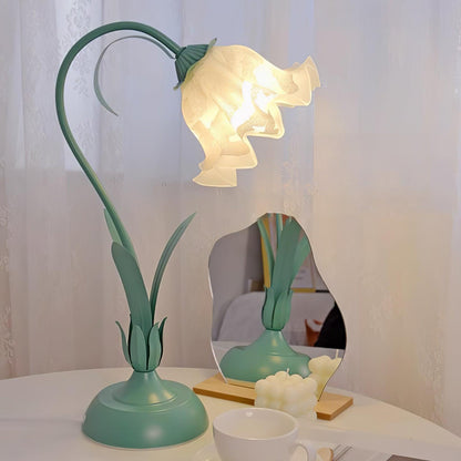 Lily of the Valley Design with Gold Accents & Warm Ambient Glow Lamp