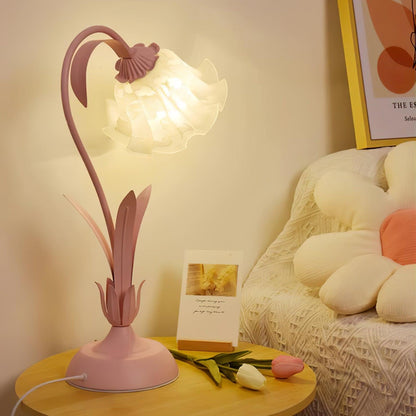 Lily of the Valley Design with Gold Accents & Warm Ambient Glow Lamp
