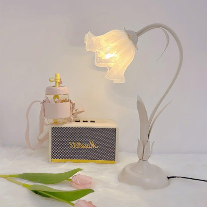 Lily of the Valley Design with Gold Accents & Warm Ambient Glow Lamp
