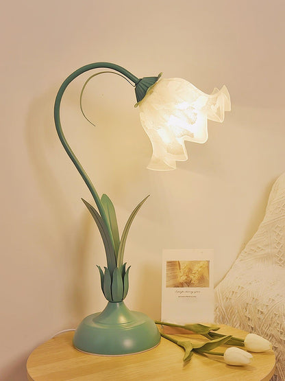 Lily of the Valley Design with Gold Accents & Warm Ambient Glow Lamp