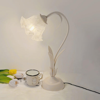 Lily of the Valley Design with Gold Accents & Warm Ambient Glow Lamp