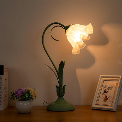 Lily of the Valley Design with Gold Accents & Warm Ambient Glow Lamp
