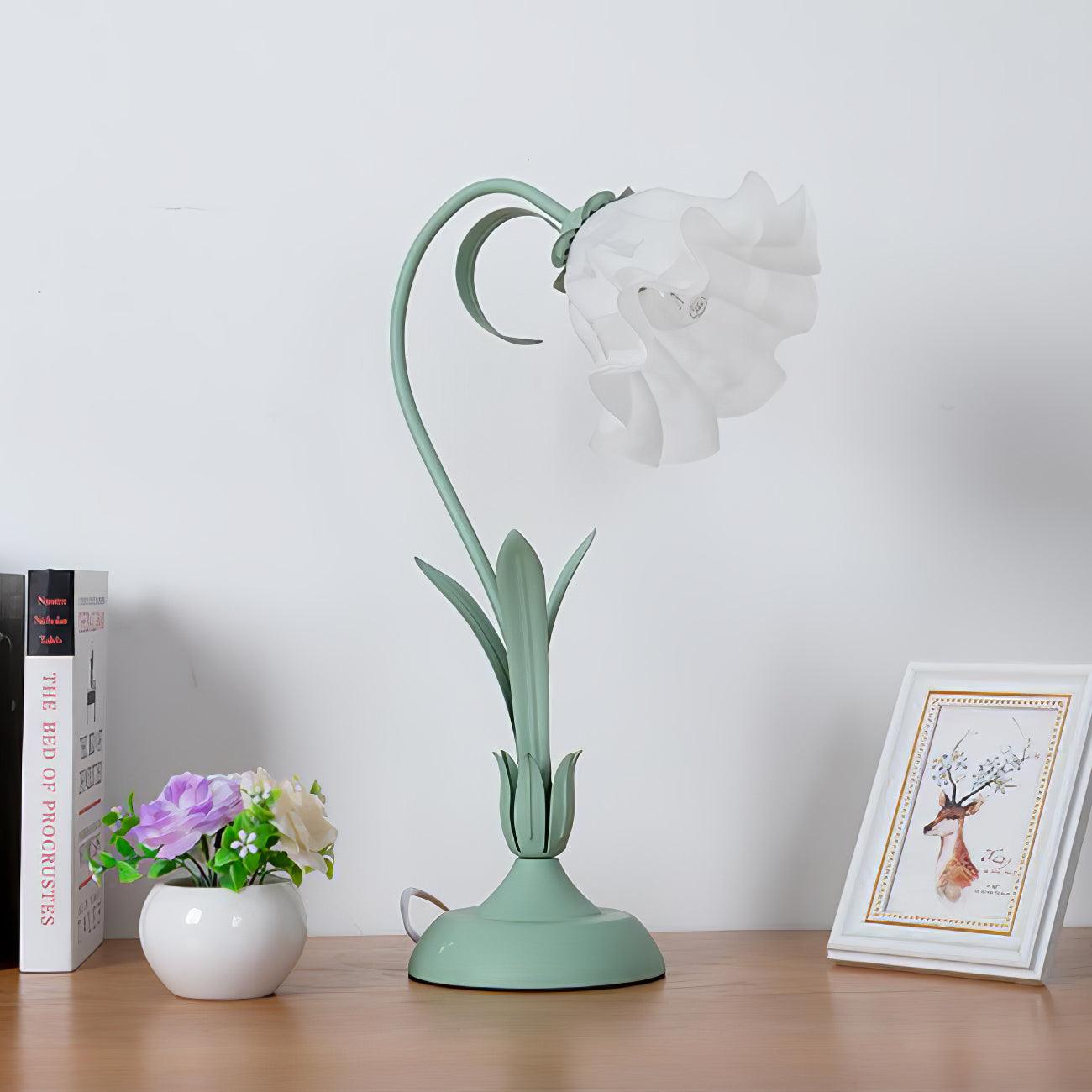Lily of the Valley Design with Gold Accents & Warm Ambient Glow Lamp