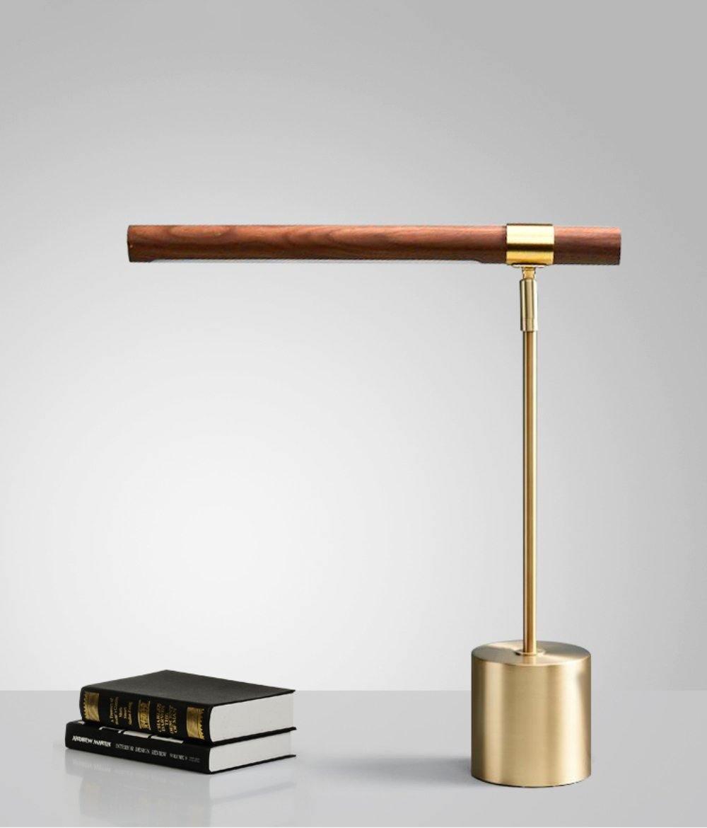 Linear Table Lamp – LED Desk Light with Gold & Wood Finish