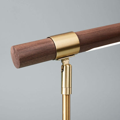 Linear Table Lamp – LED Desk Light with Gold & Wood Finish