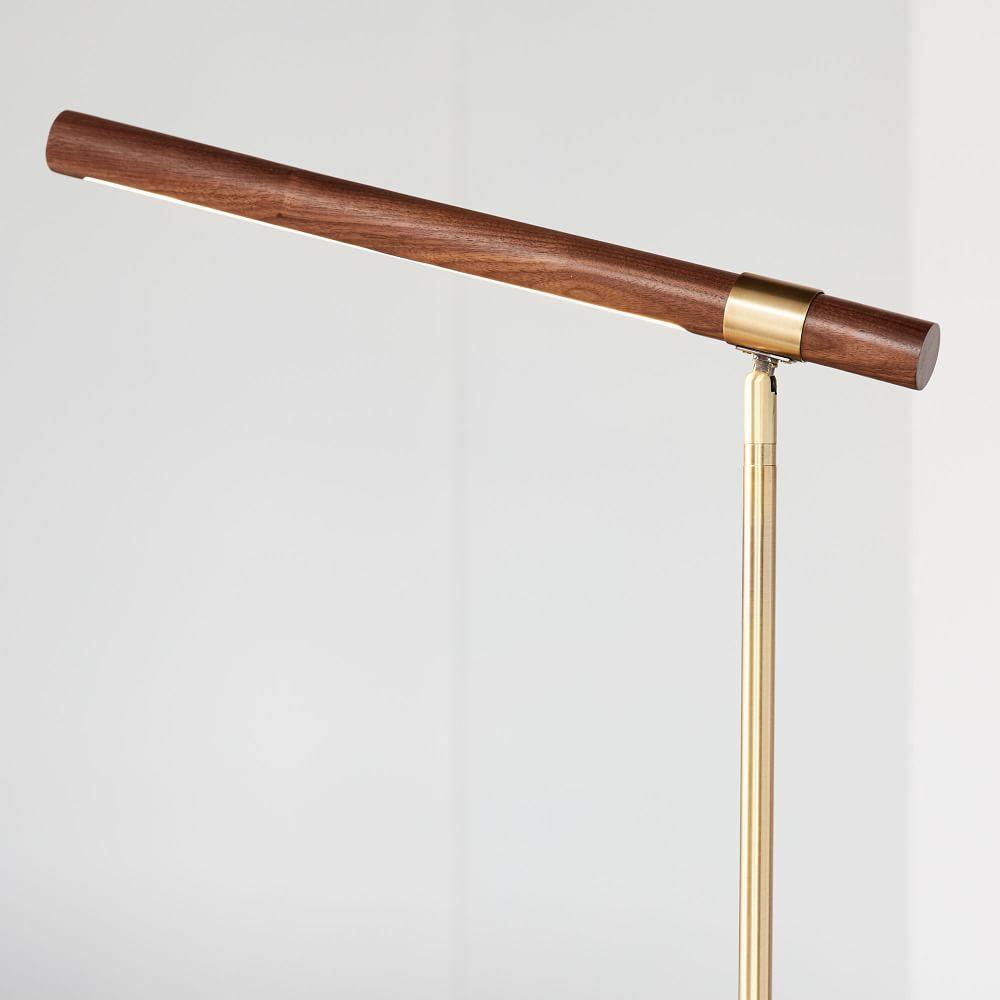 Linear Table Lamp – LED Desk Light with Gold & Wood Finish