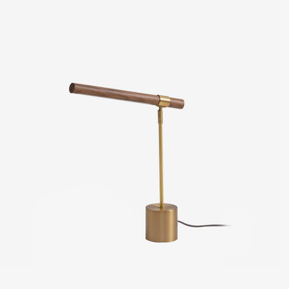 Linear Table Lamp – LED Desk Light with Gold & Wood Finish
