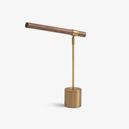 Linear Table Lamp – LED Desk Light with Gold & Wood Finish