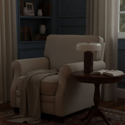 Lunara Marble Table Lamp Opaline Glass LED Bedside Reading Lamp