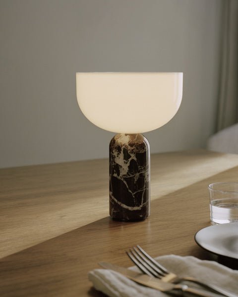 Lunara Marble Table Lamp Opaline Glass LED Bedside Reading Lamp