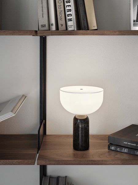Lunara Marble Table Lamp Opaline Glass LED Bedside Reading Lamp