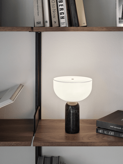 Lunara Marble Table Lamp Opaline Glass LED Bedside Reading Lamp