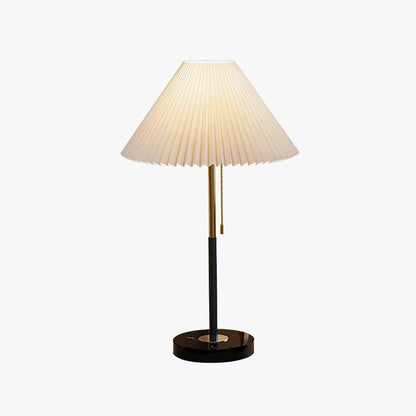 Matin Marble Table Lamp – Waxed Fabric Shade with LED Warm Light