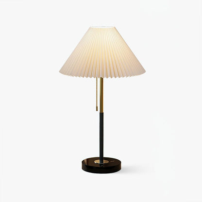 Matin Marble Table Lamp – Waxed Fabric Shade with LED Warm Light
