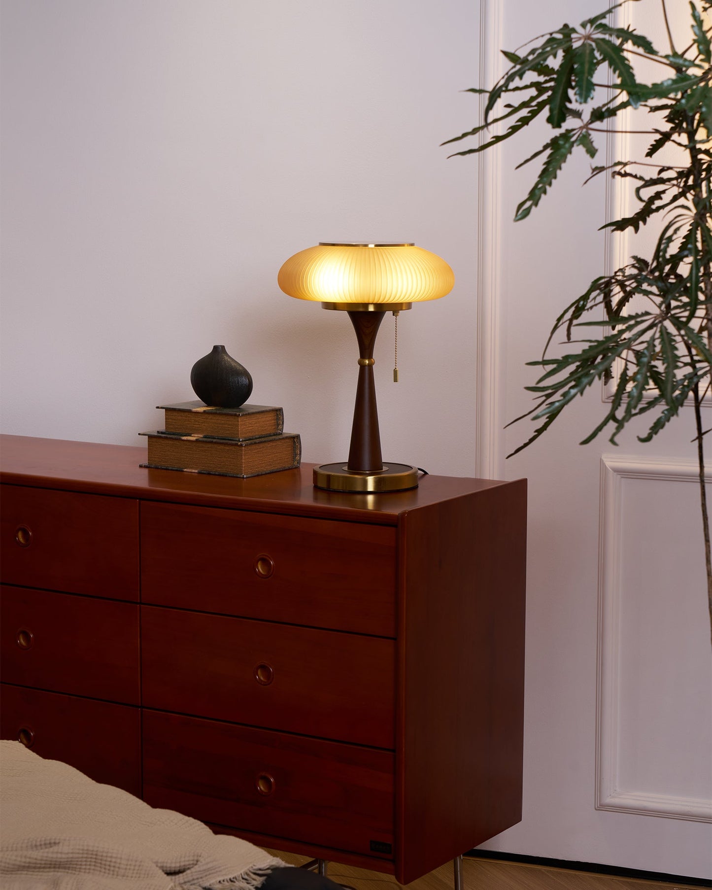Matsutake Table Lamp Walnut Black Nickel Gold LED Indoor Lighting