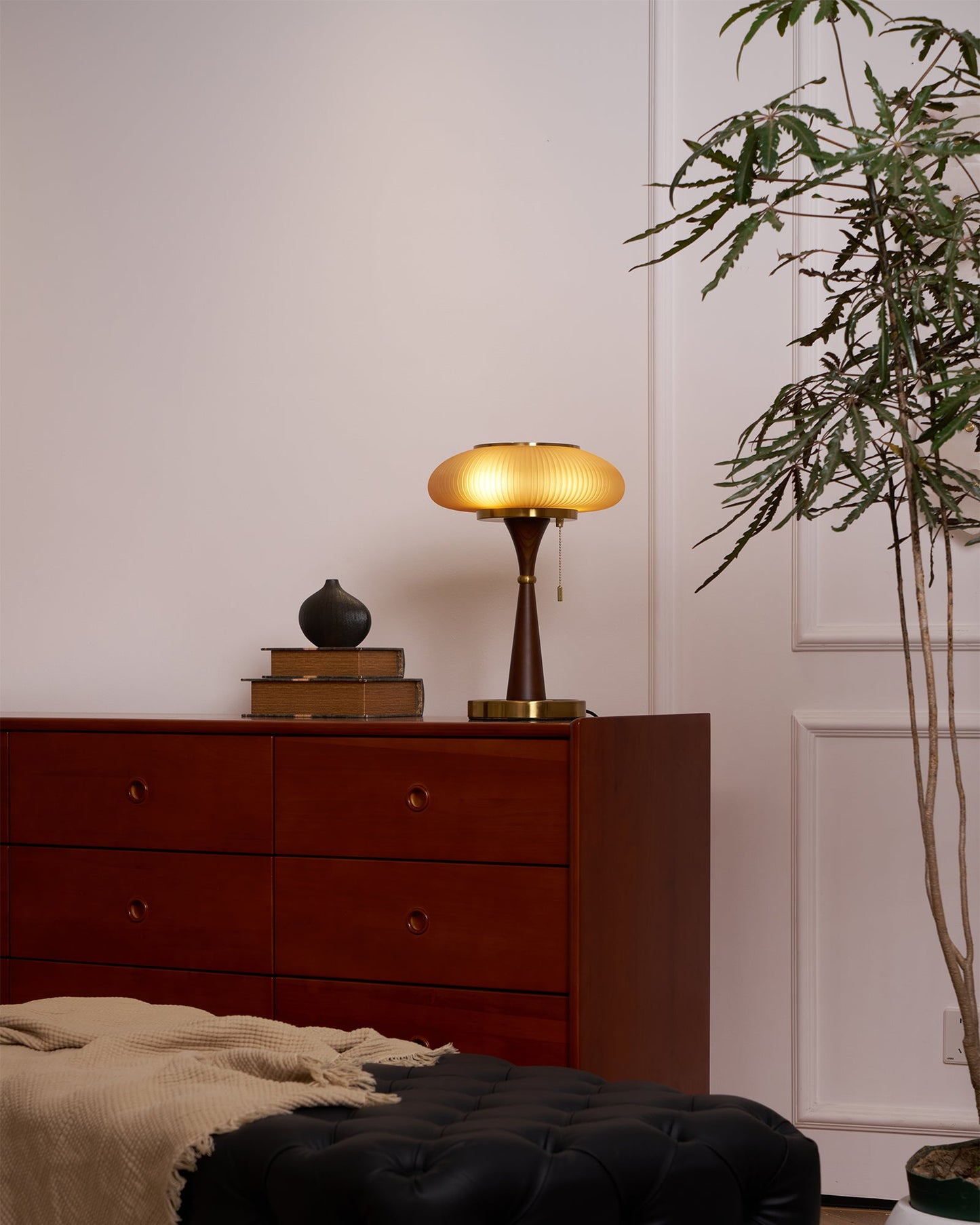 Matsutake Table Lamp Walnut Black Nickel Gold LED Indoor Lighting